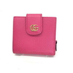 Gucci Marmon Zippered Bi fold Compact Wallet Leather Pink